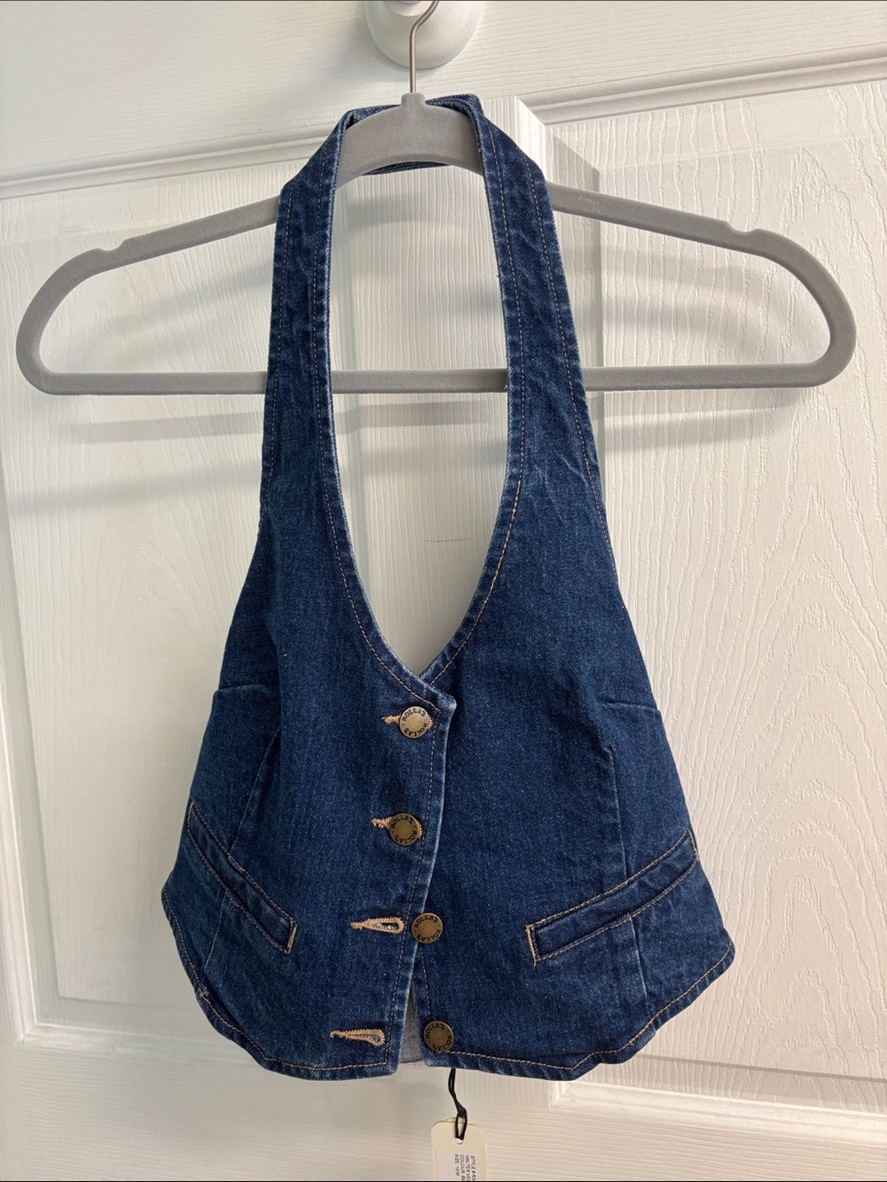 ROLLA'S Dark Blue Denim Halter Vest